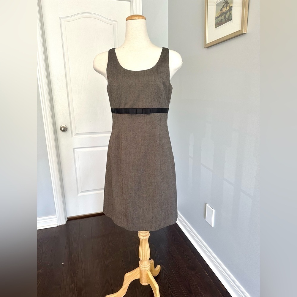 Tristan & America Empire Waist Dress with Black Bow